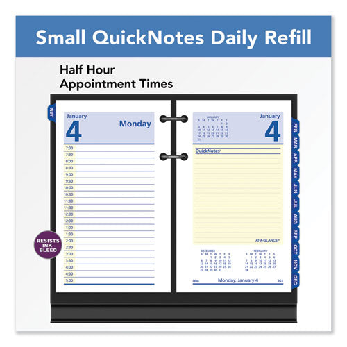 Quicknotes Desk Calendar Refill, 3.5 X 6, White/yellow/blue Sheets, 12-month (jan To Dec): 2024