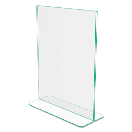 Superior Image Premium Green Edge Sign Holders, 8.5 X 11 Insert, Clear/green