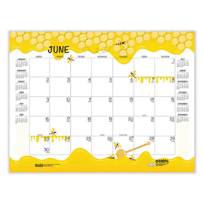 Recycled Honeycomb Desk Pad Calendar, 22 X 17, White/multicolor Sheets, Brown Corners, 12-month (jan To Dec): 2024