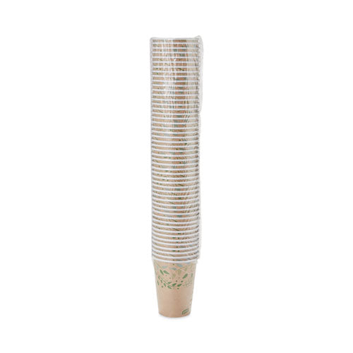 Ecosmart Recycled Fiber Hot/cold Cups, 12 Oz, Kraft/green, 50/sleeve, 20 Sleeves/carton