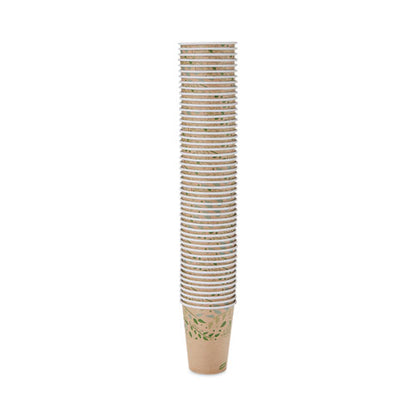 Ecosmart Recycled Fiber Hot/cold Cups, 12 Oz, Kraft/green, 50/sleeve, 20 Sleeves/carton