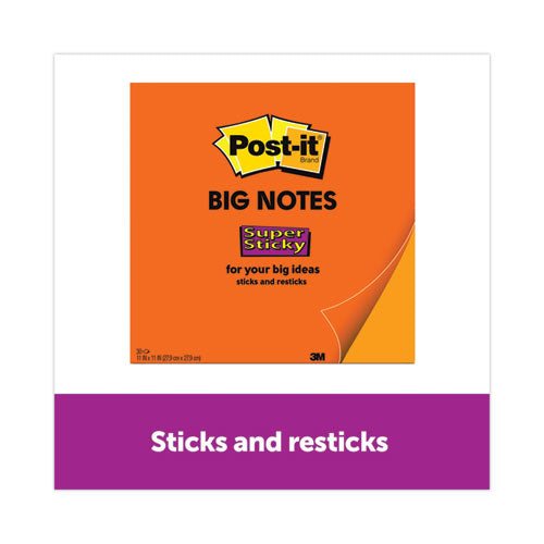 Big Notes, Unruled, 11 X 11, Orange, 30 Sheets