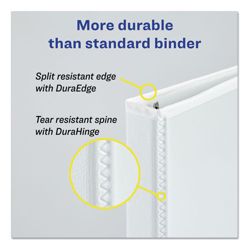 Durable View Binder With Durahinge And Slant Rings, 3 Rings, 2" Capacity, 11 X 8.5, White