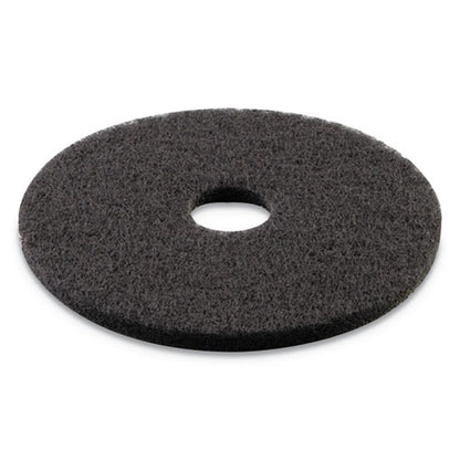 Stripping Floor Pads, 15" Diameter, Black, 5/carton