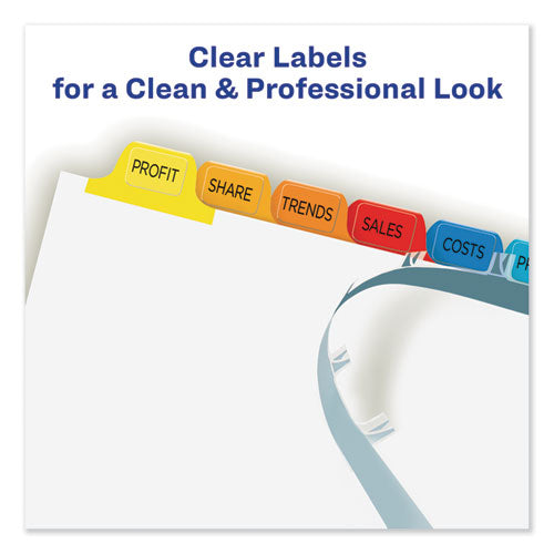 Print And Apply Index Maker Clear Label Dividers, 12-tab, Color Tabs, 11 X 8.5, White, 5 Sets