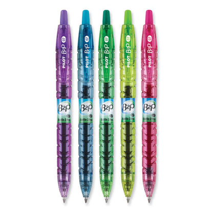 B2p Bottle-2-pen Recycled Gel Pen, Retractable, Fine 0.7 Mm, Assorted Ink And Barrel Colors, 5/pack