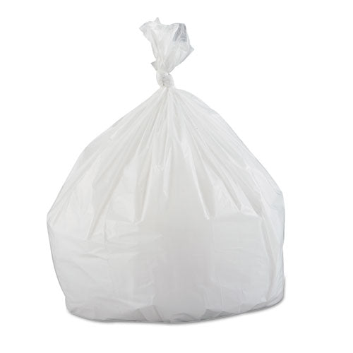 Low-density Commercial Can Liners, 33 Gal, 0.8 Mil, 33" X 39", White, 25 Bags/roll, 6 Rolls/carton