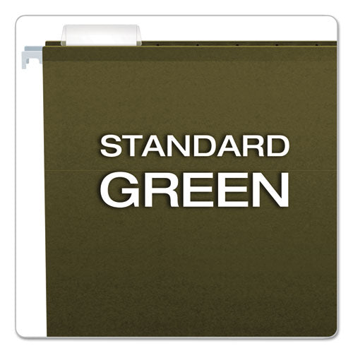 Reinforced Hanging File Folders With Printable Tab Inserts, Letter Size, 1/5-cut Tabs, Standard Green, 25/box
