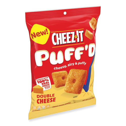 Puff'd Crackers, Double Cheese, 3 Oz Bag, 6/carton