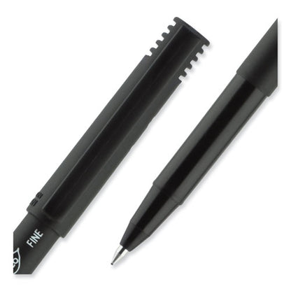 Onyx Roller Ball Pen, Stick, Fine 0.7 Mm, Black Ink, Black Barrel, Dozen