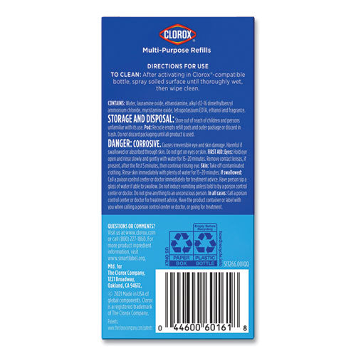 Clorox Multipurpose Degreaser Cleaner Refill Pods, Crisp Lemon Scent, 2 Pods/box, 8 Boxes/carton