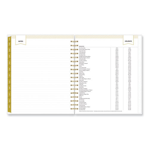 Day Designer Navy Stripe Daily/monthly Planner, Navy Stripe Artwork, 10 X 8, Navy/white/gold Cover, 12-month (jan-dec): 2024