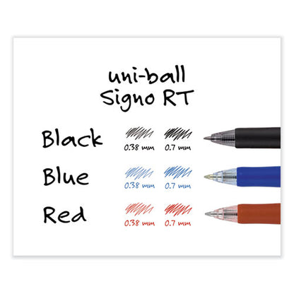 Signo Gel Pen, Retractable, Medium 0.7 Mm, Black Ink, Silver/black Barrel, Dozen