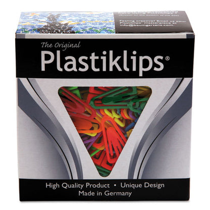 Plastiklips Paper Clips, Medium, Smooth, Assorted Colors, 500/box