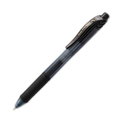 Energel-x Gel Pen, Retractable, Medium 0.7 Mm, Black Ink, Smoke/black Barrel, Dozen