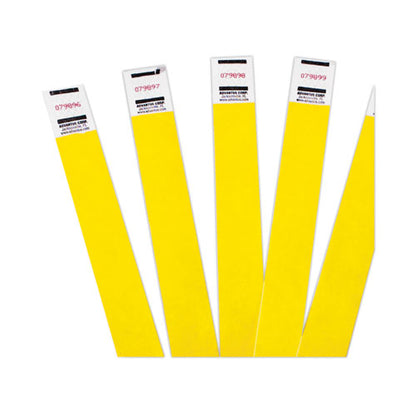 Crowd Management Wristbands, Sequentially Numbered, 9.75" X 0.75", Neon Yellow,500/pack