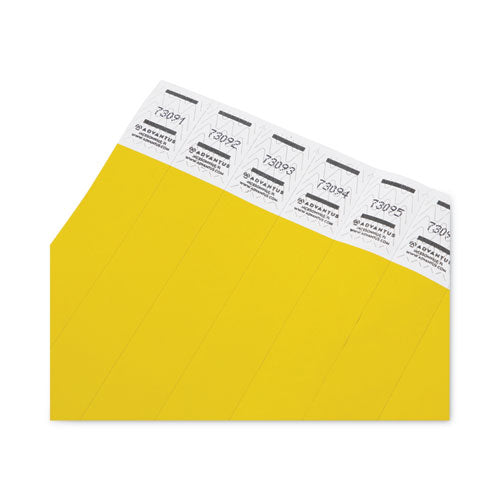 Crowd Management Wristbands, Sequentially Numbered, 9.75" X 0.75", Neon Yellow,500/pack