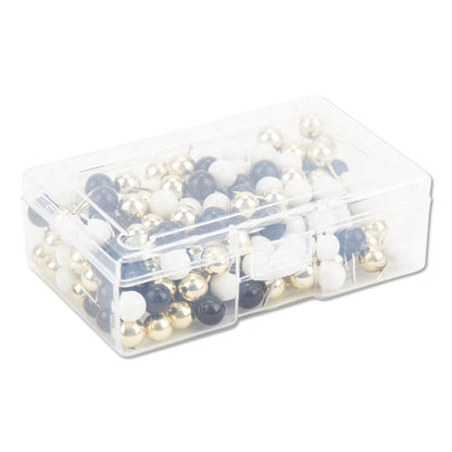 Fashion Sphere Push Pins, Plastic, Assorted, 0.44", 200/pack