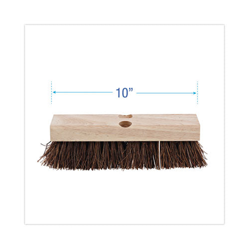 Deck Brush Head, 2" Brown Palmyra Bristles, 10" Brush