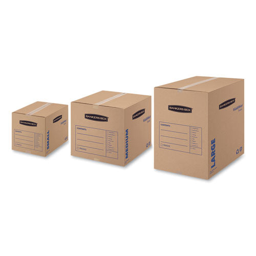 Smoothmove Basic Moving Boxes, Regular Slotted Container (rsc), Small, 12" X 16" X 12", Brown/blue, 25/bundle