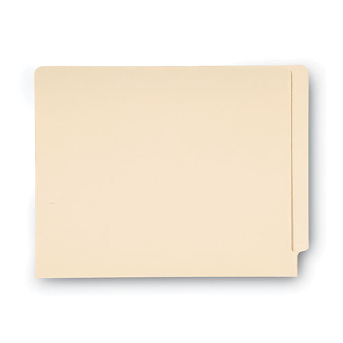 100% Recycled Manila End Tab Folders, Straight Tabs, Letter Size, 0.75" Expansion, Manila, 100/box