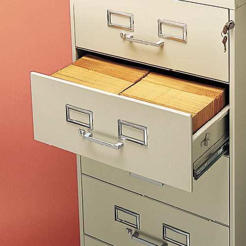 Six-drawer Multimedia/card File Cabinet, Black, 21.25" X 28.5" X 52"