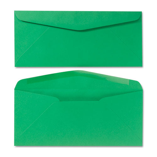 Colored Envelope, #10, Commercial Flap, Gummed Closure, 4.13 X 9.5, Green, 25/pack