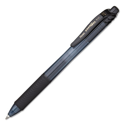 Energel-x Gel Pen, Retractable, Medium 0.7 Mm, Black Ink, Smoke/black Barrel, 24/pack