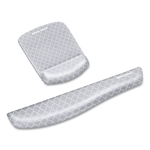Plushtouch Mouse Pad With Wrist Rest, 7.25 X 9.37, Lattice Design