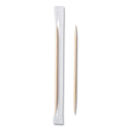 Cello-wrapped Round Wood Toothpicks, 2.5", Natural, 1,000/box, 15 Boxes/carton