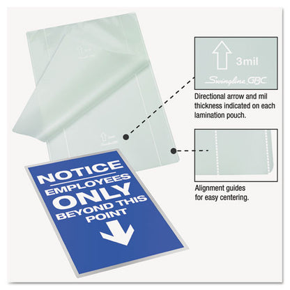 Ezuse Thermal Laminating Pouches, 3 Mil, 9" X 11.5", Gloss Clear, 100/box