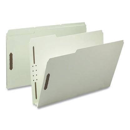 Recycled Pressboard Fastener Folders, 3" Expansion, 2 Fasteners, Legal Size, Gray-green Exterior, 25/box