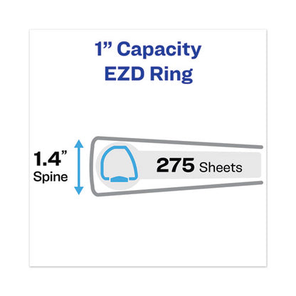 Heavy-duty View Binder With Durahinge And One Touch Ezd Rings, 3 Rings, 1" Capacity, 11 X 8.5, Pacific Blue