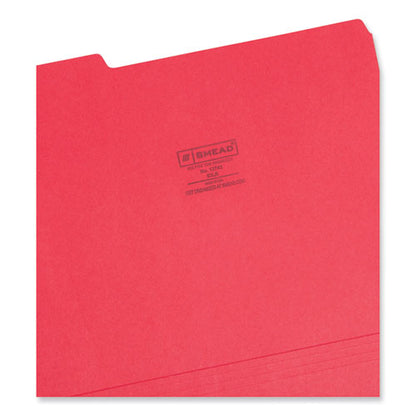 Colored File Folders, 1/3-cut Tabs: Assorted, Letter Size, 0.75" Expansion, Red, 100/box