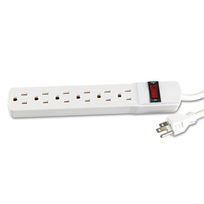 Power Strip, 6 Outlets, 15 Ft Cord, Ivory