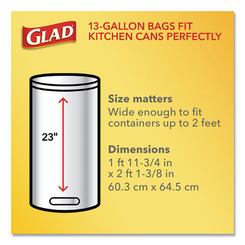 Odorshield Tall Kitchen Drawstring Bags, 13 Gal, 0.95 Mil, 24" X 27.38", White, 80 Bags/box, 3 Boxes/carton