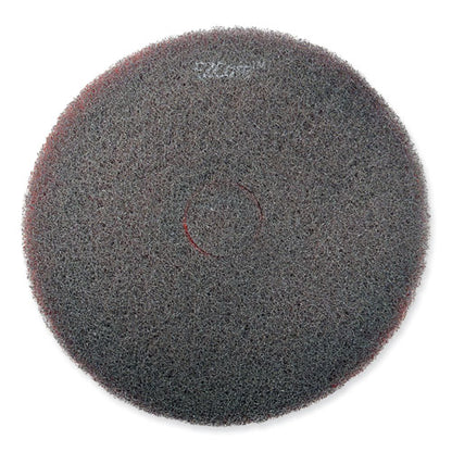 Ez Care Heavy Duty Scrub Pad, 13" Diameter, Red/gray, 5/carton