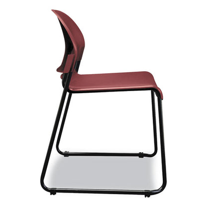 Gueststacker High Density Chairs, Supports 300 Lb, 17.5" Seat Height, Mulberry Seat, Mulberry Back, Black Base, 4/carton