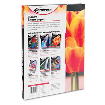 Glossy Photo Paper, 7 Mil, 8.5 X 11, Glossy White, 100/pack