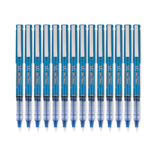 Precise V5 Roller Ball Pen, Stick, Extra-fine 0.5 Mm, Blue Ink, Blue/clear Barrel, Dozen