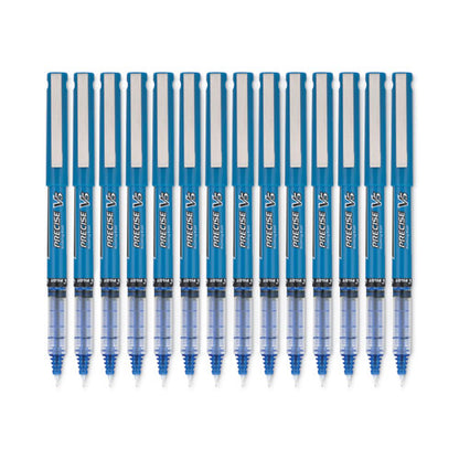 Precise V5 Roller Ball Pen, Stick, Extra-fine 0.5 Mm, Blue Ink, Blue/clear Barrel, Dozen