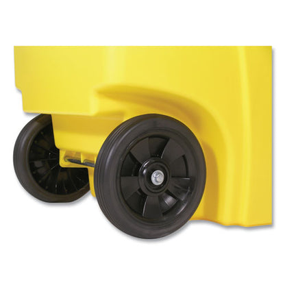 Square Brute Rollout Container, 50 Gal, Molded Plastic, Yellow