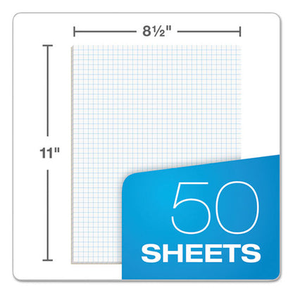 Quadrille Pads, Quadrille Rule (4 Sq/in), 50 White 8.5 X 11 Sheets
