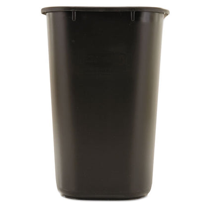 Deskside Plastic Wastebasket, 7 Gal, Plastic, Black