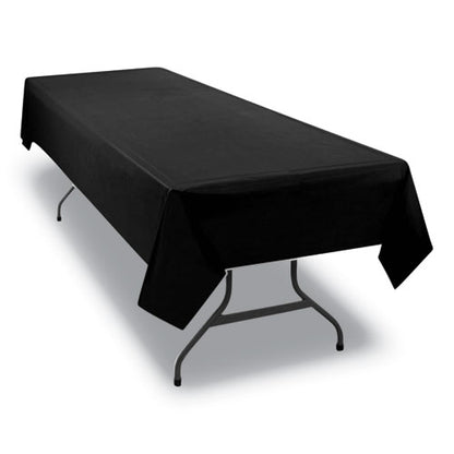 Table Set Rectangular Table Covers, Heavyweight Plastic, 54" X 108", Black, 6/pack