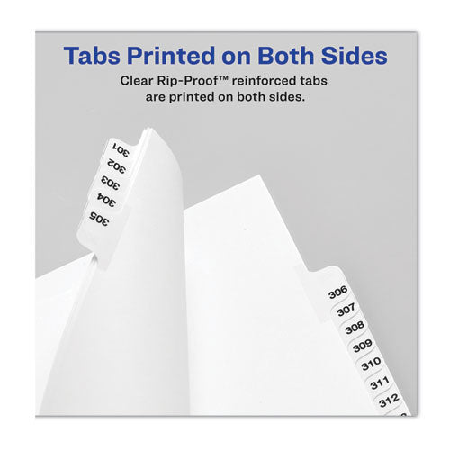 Preprinted Legal Exhibit Side Tab Index Dividers, Avery Style, 10-tab, 14, 11 X 8.5, White, 25/pack