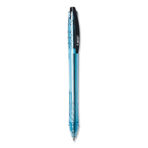 Revolution Ocean Bound Ballpoint Pen, Retractable, Medium 1 Mm, Black Ink, Translucent Blue Barrel, 4/pack