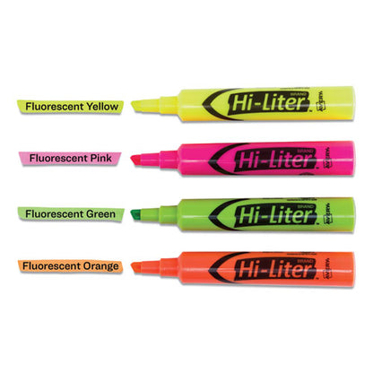 Hi-liter Desk-style Highlighters, Assorted Ink Colors, Chisel Tip, Assorted Barrel Colors, 4/set