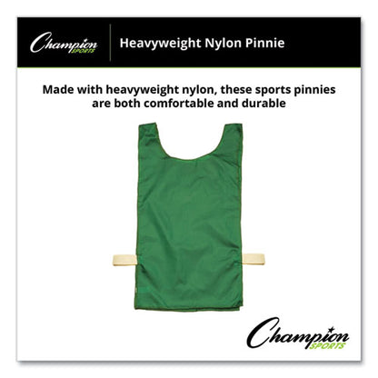 Heavyweight Pinnies, Nylon, One Size, Green, 1/dozen