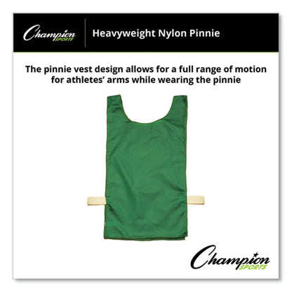 Heavyweight Pinnies, Nylon, One Size, Green, 1/dozen